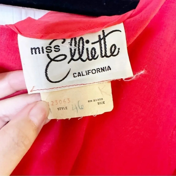 MISS ELLIETTE Vintage 50s/60s Red Boatneck Knee Length‎ Dress - Picture 2 of 5